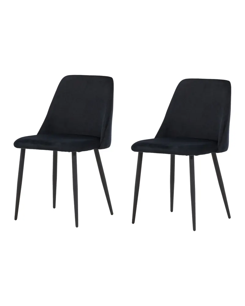 Night gepolsterter Esszimmerstuhl in Schwarz, Polyester-Samt, Ansicht 2