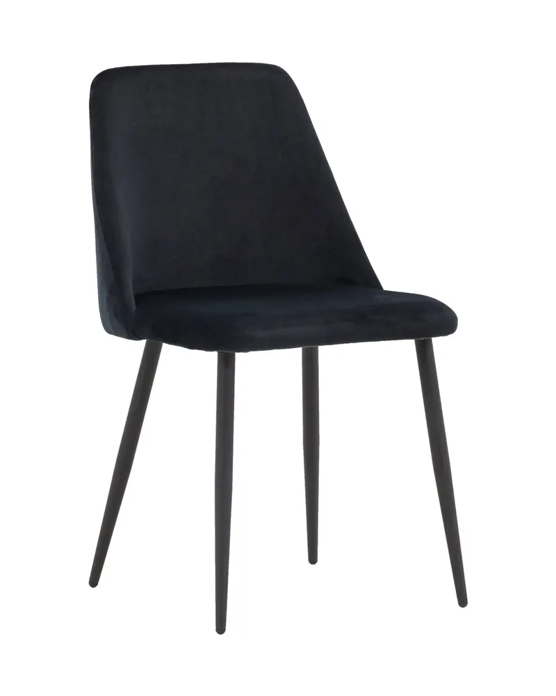 Night gepolsterter Esszimmerstuhl in Schwarz, Polyester-Samt, Ansicht 3