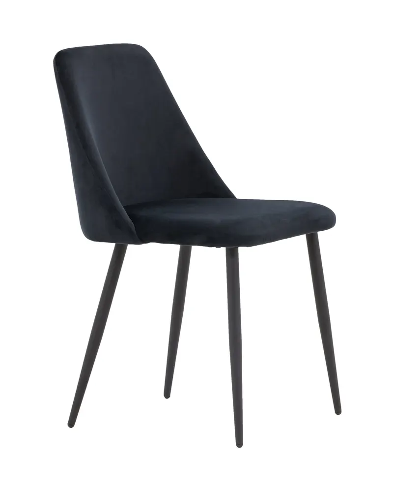 Night gepolsterter Esszimmerstuhl in Schwarz, Polyester-Samt, Ansicht 4
