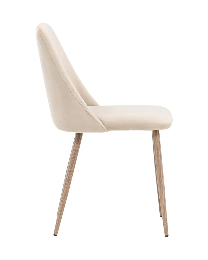 Night gepolsterter Esszimmerstuhl in Beige, Gestell Walnuss, Polyester-Samt, Ansicht 5