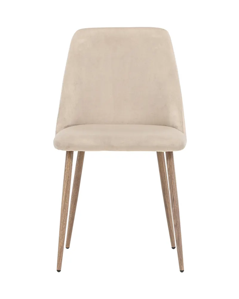 Night gepolsterter Esszimmerstuhl in Beige, Gestell Walnuss, Polyester-Samt, Ansicht 6