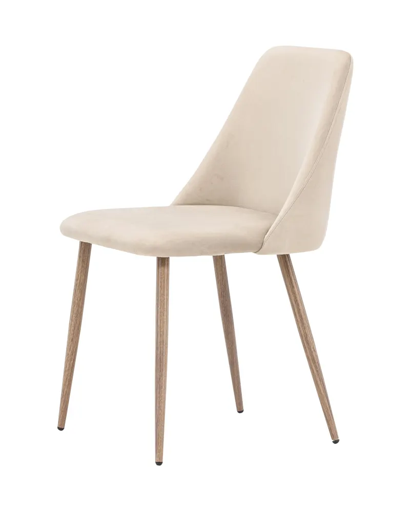 Night gepolsterter Esszimmerstuhl in Beige, Gestell Walnuss, Polyester-Samt, Ansicht 7