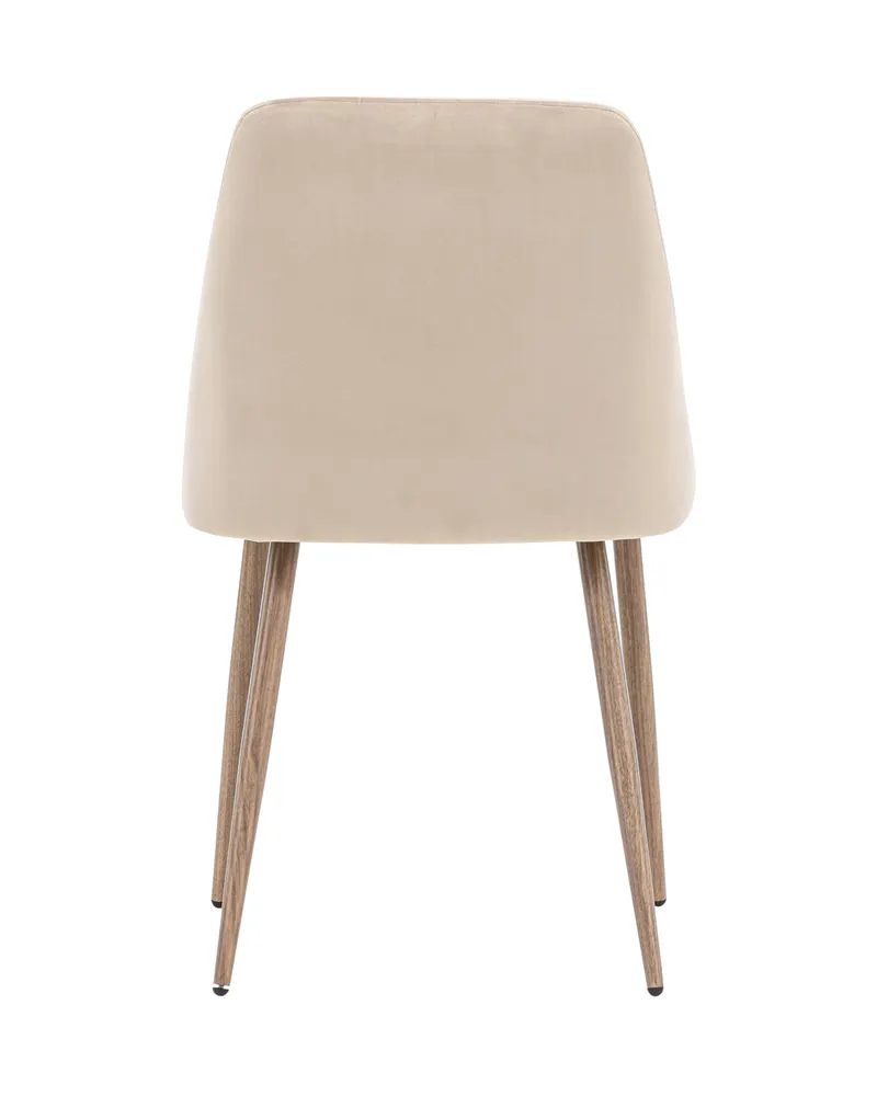 Night gepolsterter Esszimmerstuhl in Beige, Gestell Walnuss, Polyester-Samt, Ansicht 9