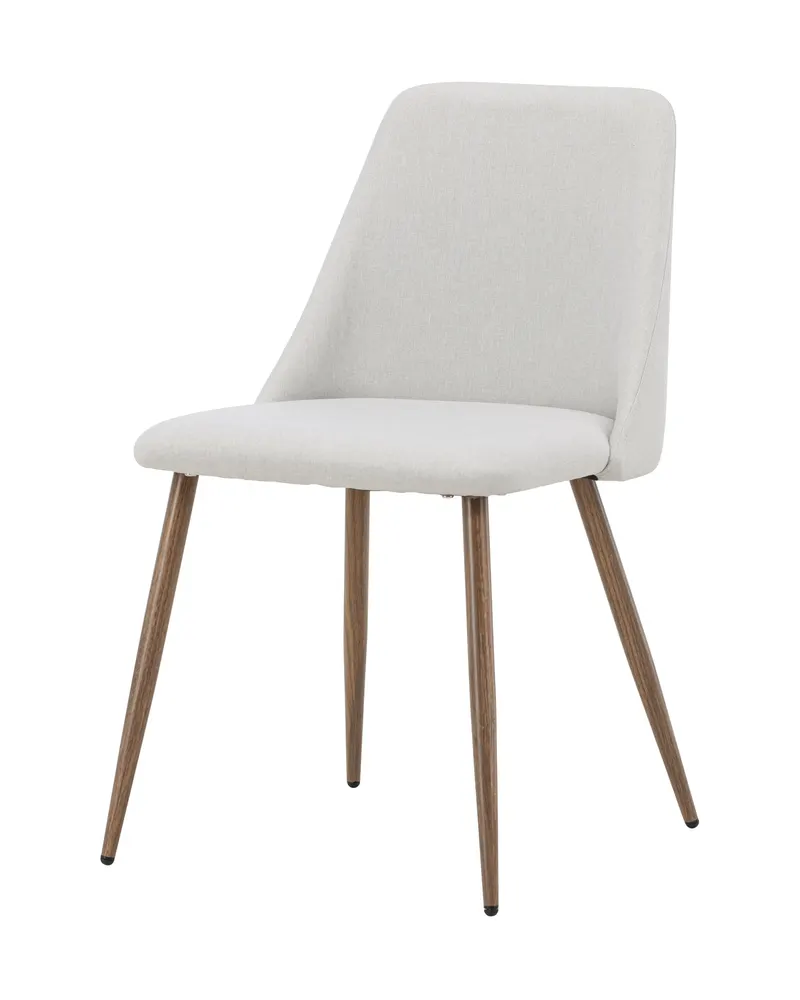 Night gepolsterter Esszimmerstuhl in Beige, Gestell Mokka, Polyester in Leinenoptik, Ansicht 1