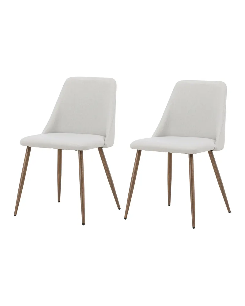 Night gepolsterter Esszimmerstuhl in Beige, Gestell Mokka, Polyester in Leinenoptik, Ansicht 2
