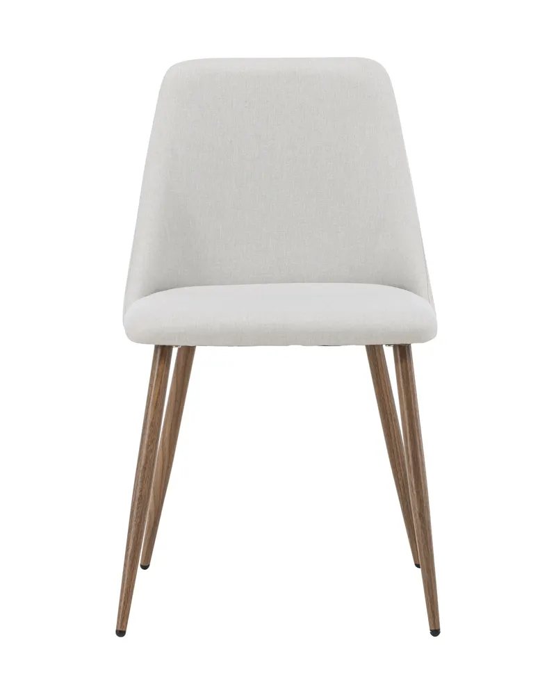 Night gepolsterter Esszimmerstuhl in Beige, Gestell Mokka, Polyester in Leinenoptik, Ansicht 3