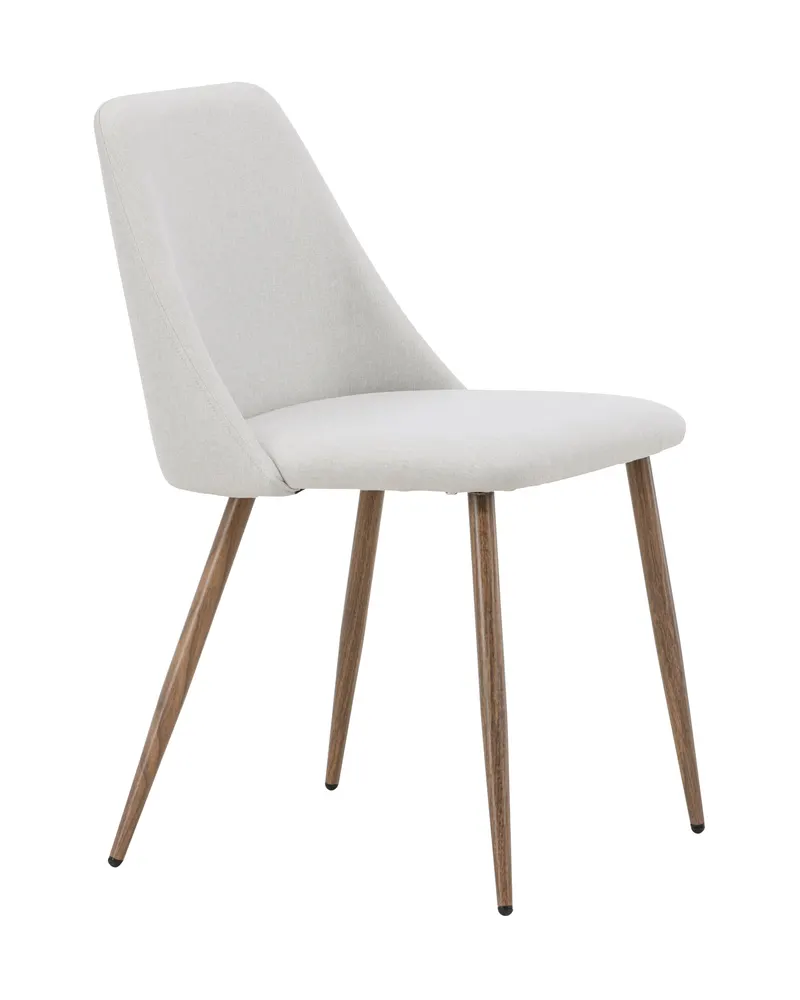 Night gepolsterter Esszimmerstuhl in Beige, Gestell Mokka, Polyester in Leinenoptik, Ansicht 4