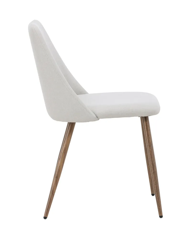 Night gepolsterter Esszimmerstuhl in Beige, Gestell Mokka, Polyester in Leinenoptik, Ansicht 5