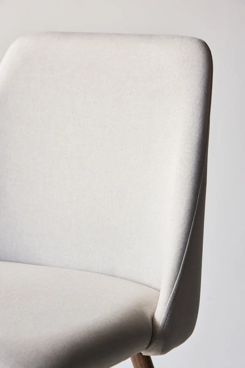 Night gepolsterter Esszimmerstuhl in Beige, Gestell Mokka, Polyester in Leinenoptik, im Wohnraum, Ansicht 3