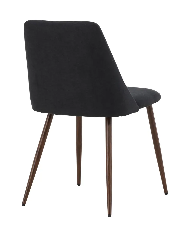Night gepolsterter Esszimmerstuhl in Schwarz, Gestell Mokka, Polyester in Leinenoptik, Ansicht 11