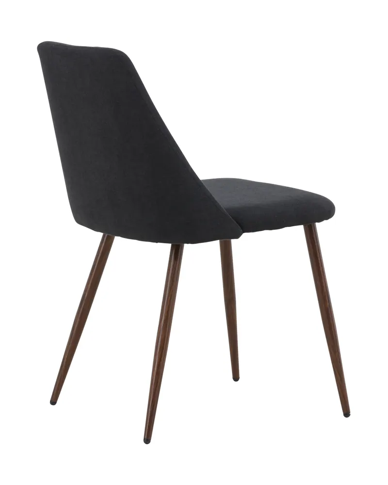Night gepolsterter Esszimmerstuhl in Schwarz, Gestell Mokka, Polyester in Leinenoptik, Ansicht 12