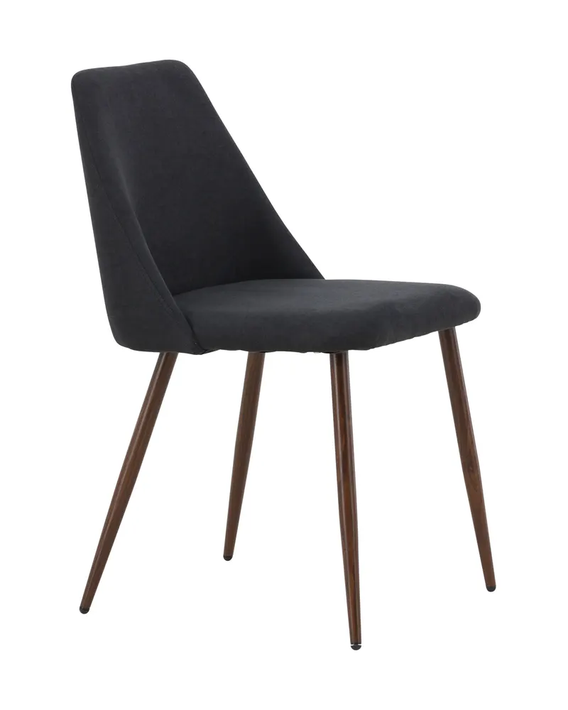 Night gepolsterter Esszimmerstuhl in Schwarz, Gestell Mokka, Polyester in Leinenoptik, Ansicht 4