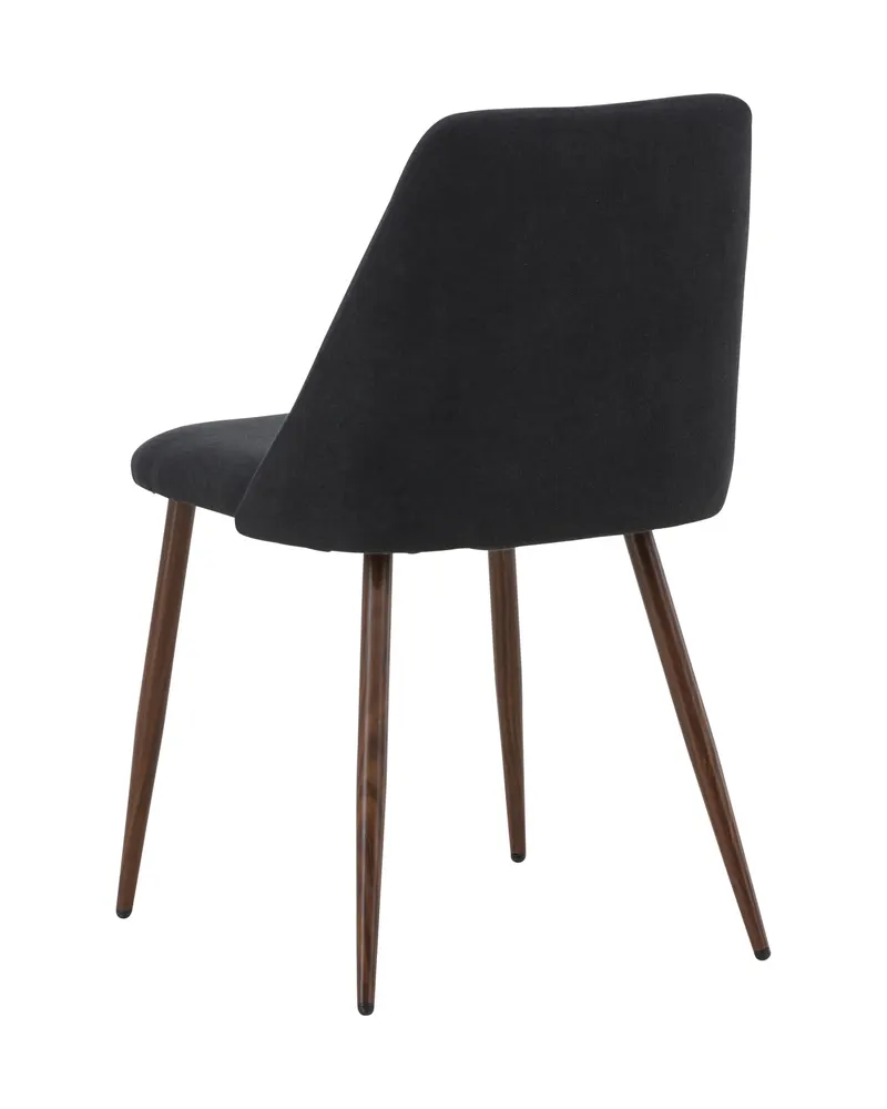 Night gepolsterter Esszimmerstuhl in Schwarz, Gestell Mokka, Polyester in Leinenoptik, Ansicht 6