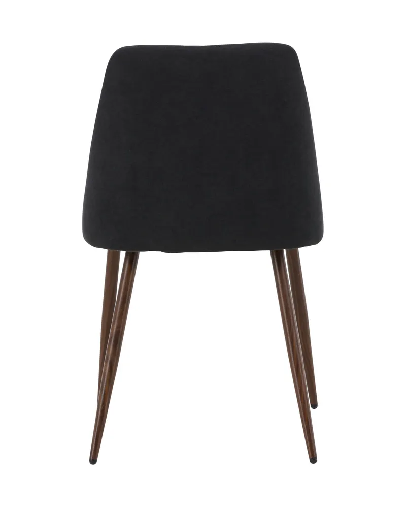Night gepolsterter Esszimmerstuhl in Schwarz, Gestell Mokka, Polyester in Leinenoptik, Ansicht 7