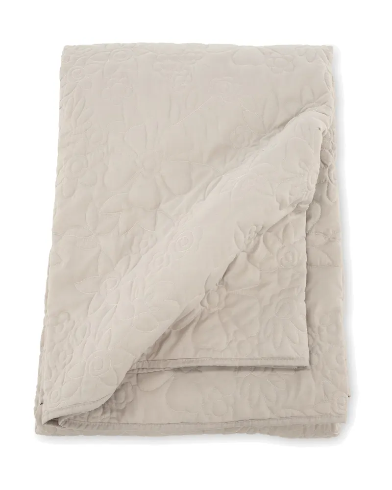 Niki Tagesdecke mit Blumenmuster aus Ziernähten in 260 × 260 cm, Beige, Ansicht 3
