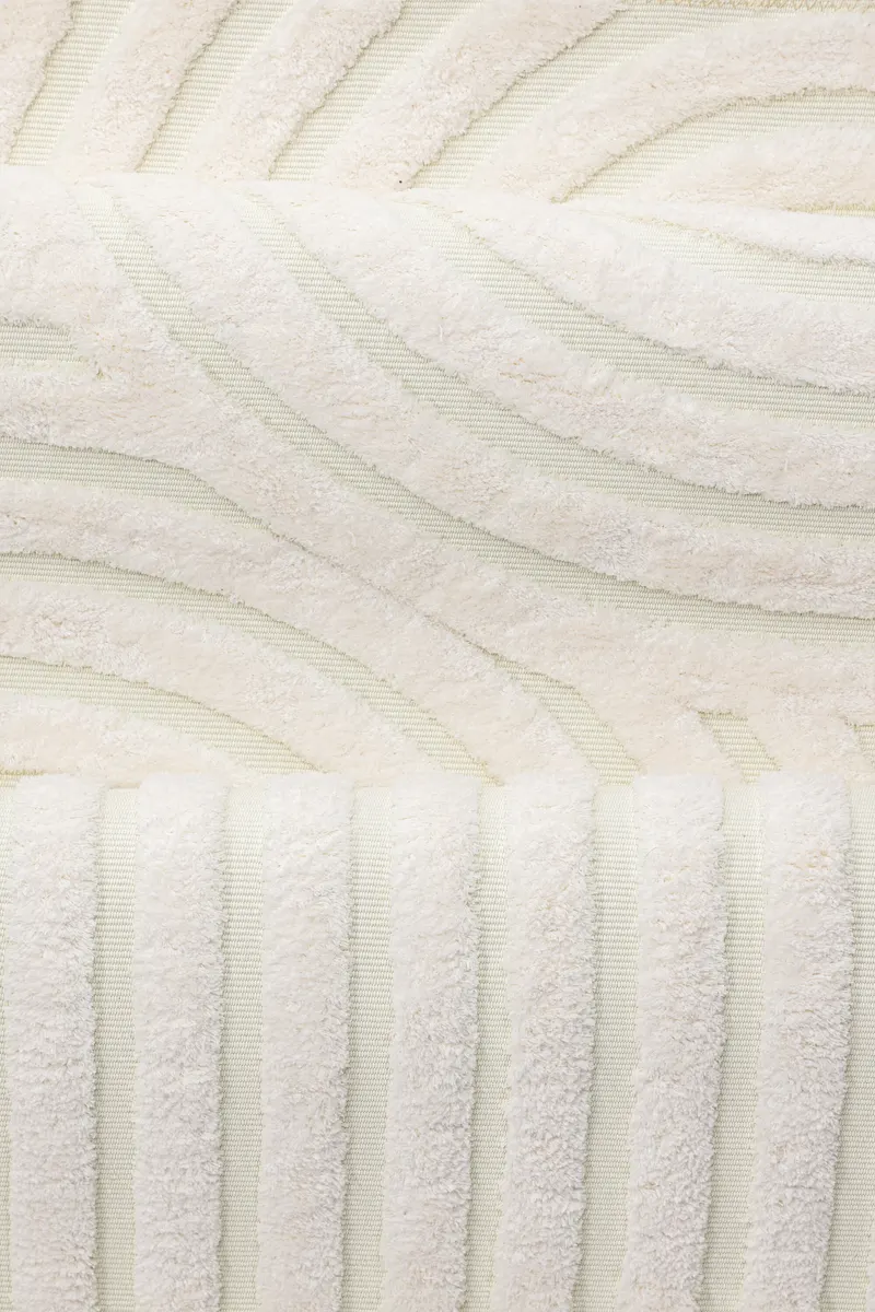 Nikita Teppich mit Kreis- und Bogenmuster in 290 × 200 cm, Weiß, im Wohnraum, Ansicht 3