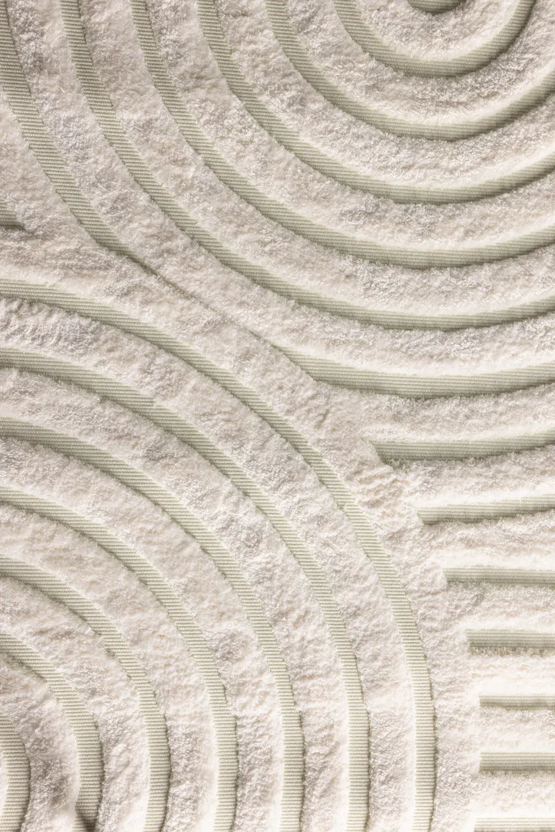 Nikita Teppich mit Kreis- und Bogenmuster in 230 × 160 cm, Weiß, im Wohnraum, Ansicht 4