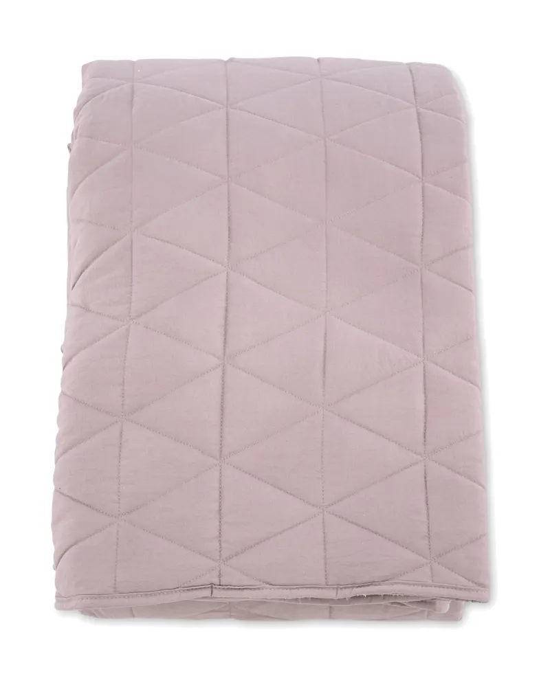 Nilla Wende-Tagesdecke mit Steppseite und Sherpa-Seite in 180 × 260 cm, Altrosa, Ansicht 1