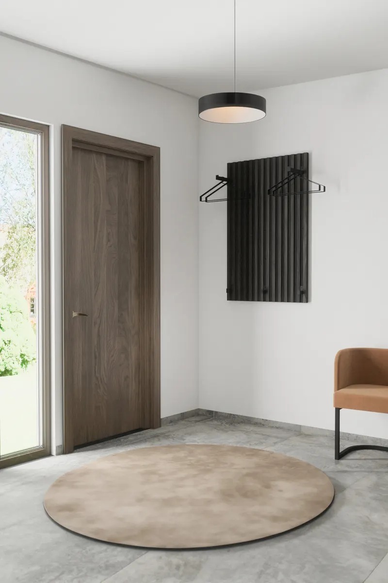 Nimes Garderobenhaken, Hakenleiste und Kleiderbügel in 3 × 18 × 43 cm, Schwarz, im Wohnraum, Ansicht 2