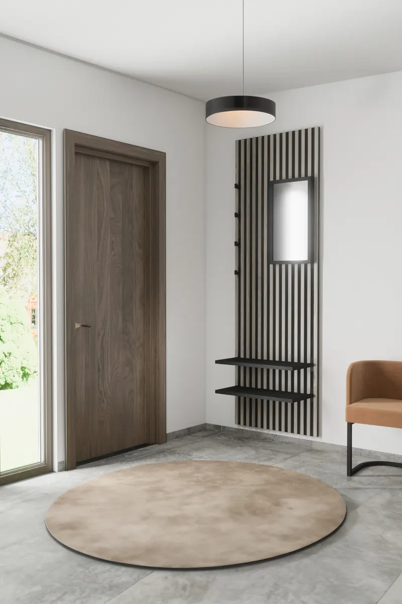 Nimes schmaler Wandspiegel mit Eisenrahmen, im Wohnraum, Ansicht 1
