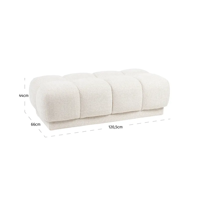 Noah Pouf in Beige blockweave von Richmond Interiors, Maßzeichnung 4