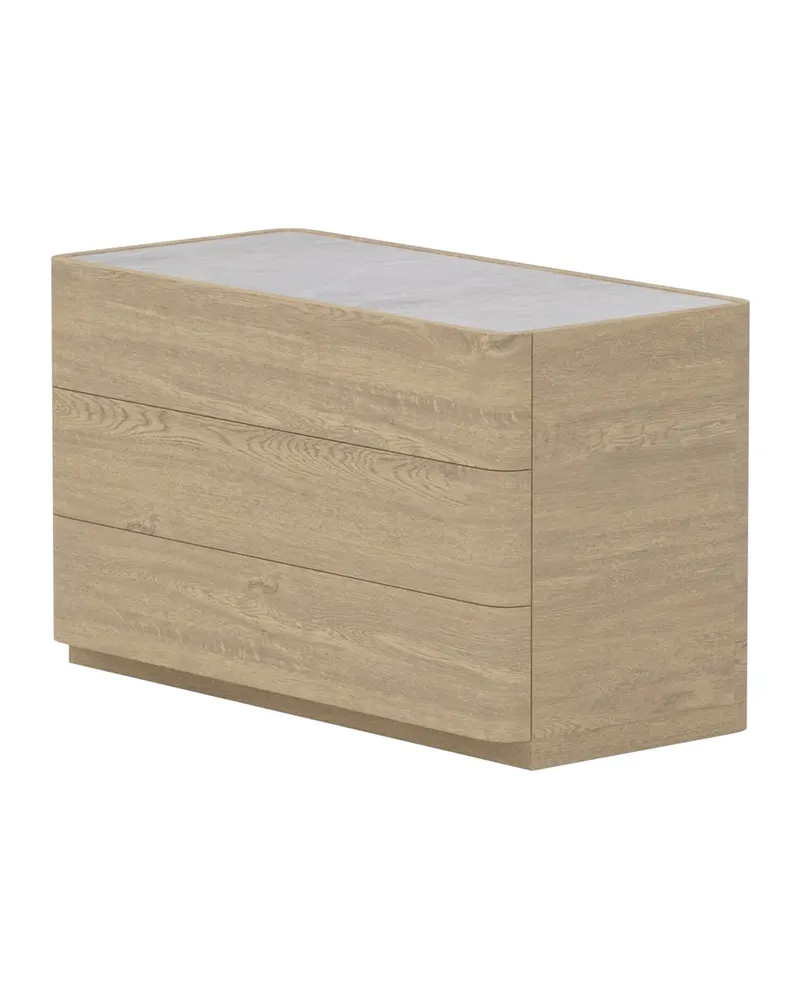 Noble Kommode mit gerundeten Seitenkanten in 100 × 48 × 60 cm, Natur, Ansicht 2