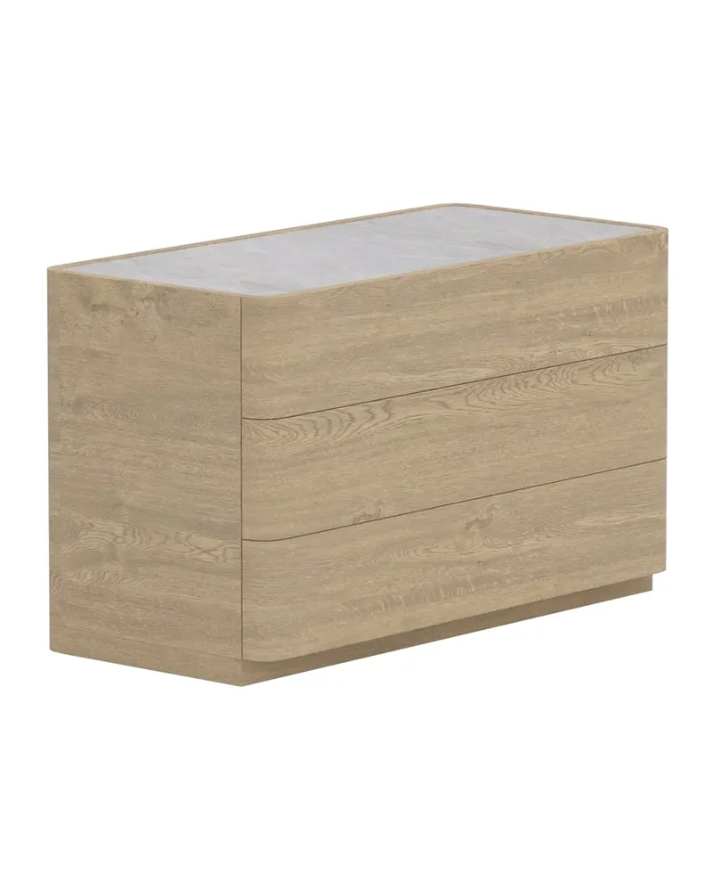Noble Kommode mit gerundeten Seitenkanten in 100 × 48 × 60 cm, Natur, Ansicht 3