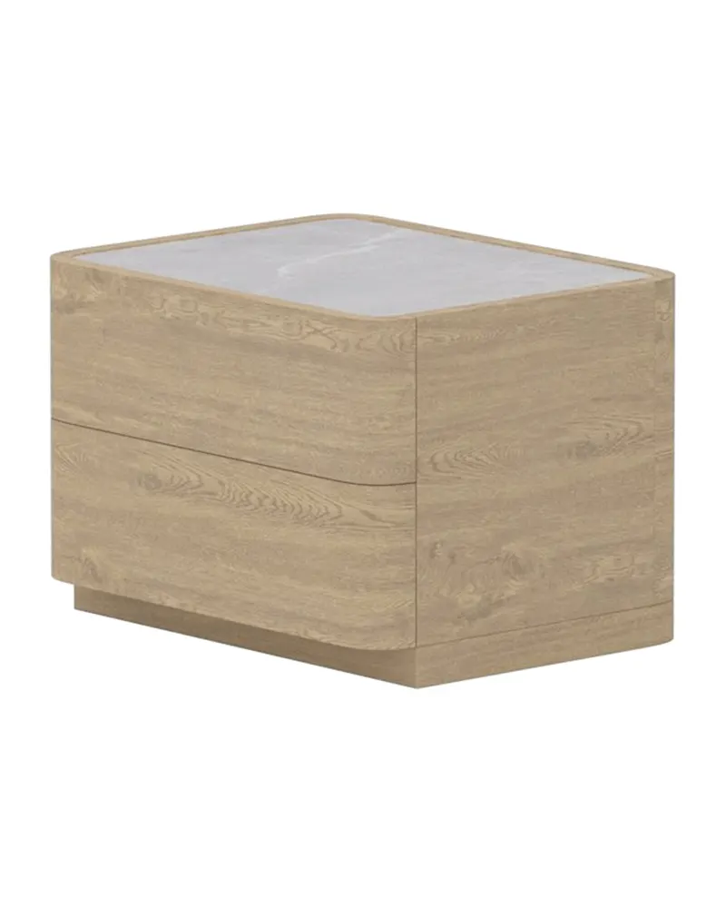 Noble Kommode mit gerundeten Seitenkanten in 50 × 40 × 35 cm, Natur, Ansicht 2