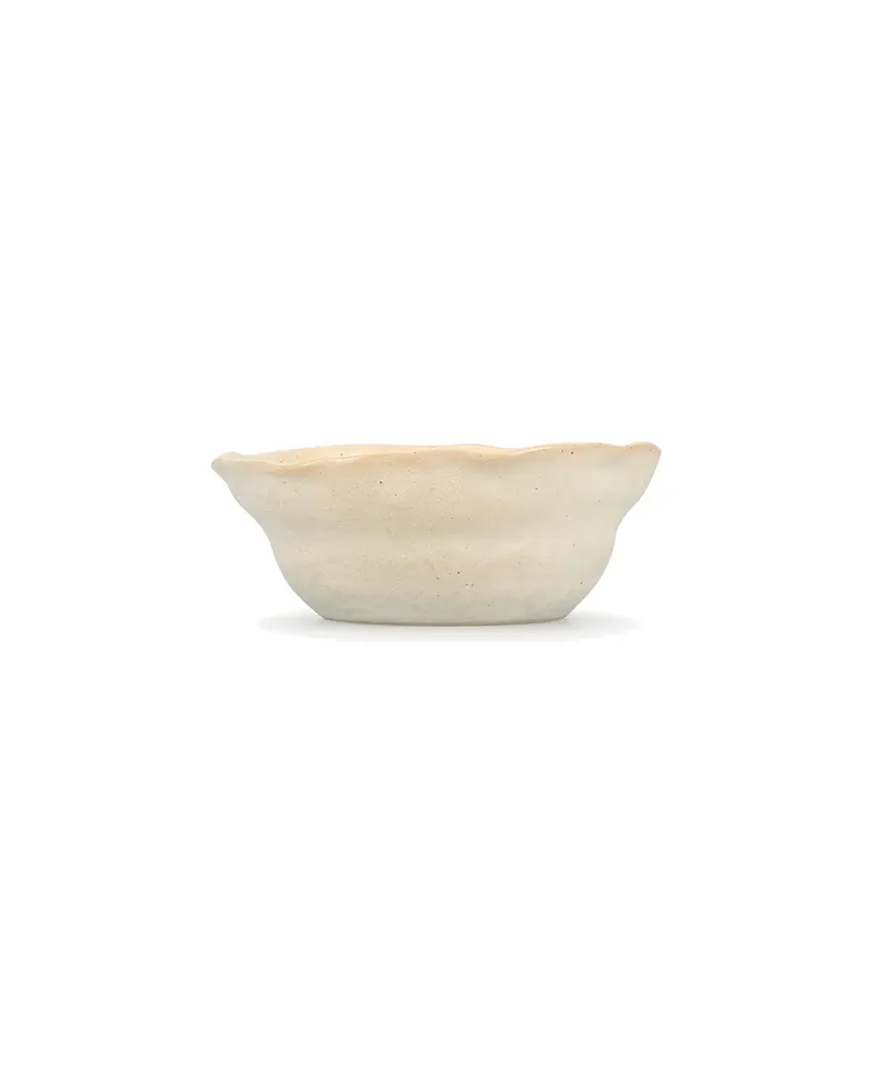 Nomad Schale aus Steinzeug mit reaktiver Glasur in Beige