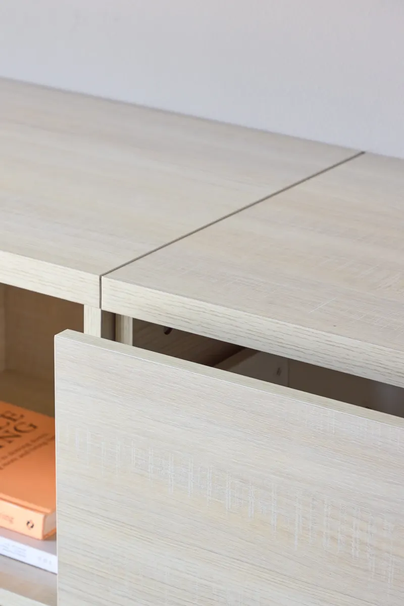 Nomi Lowboard mit Schubladen und offenen Fächern, im Wohnraum, Ansicht 5