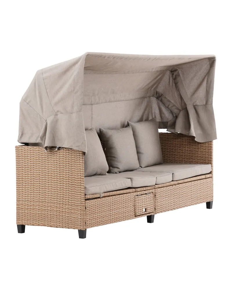 Nopy Sonnenliege mit Sonnendach in Beige, Ansicht 11