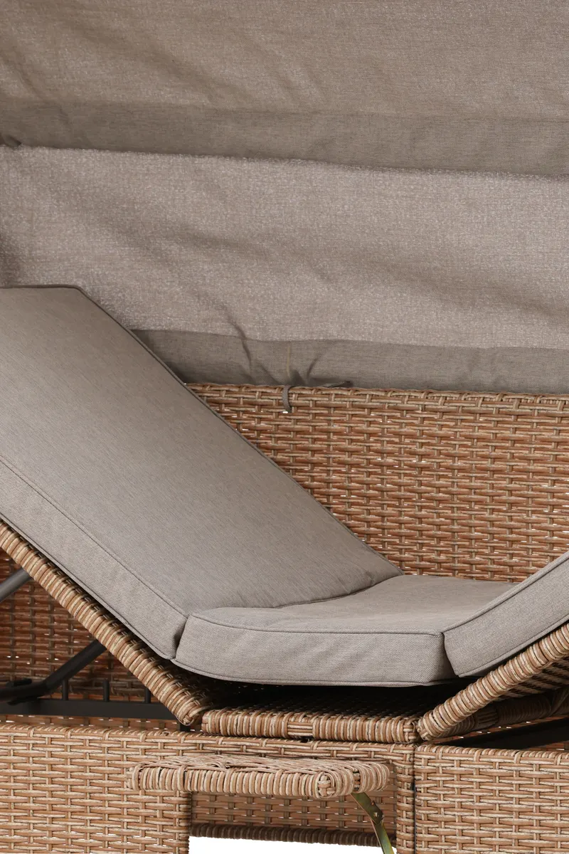 Nopy Sonnenliege mit Sonnendach in Beige, im Wohnraum, Ansicht 3