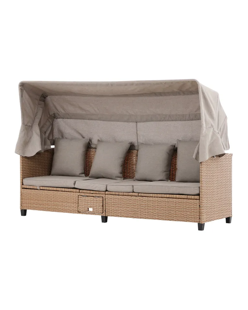 Nopy Sonnenliege mit Sonnendach in Beige, Ansicht 2