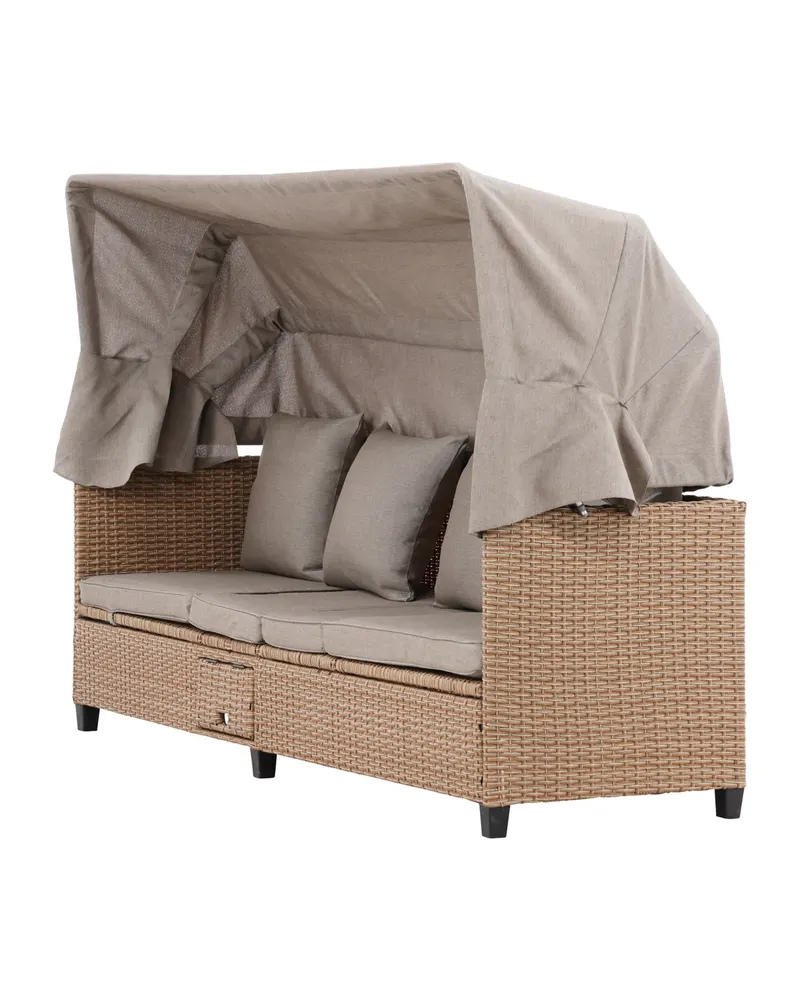 Nopy Sonnenliege mit Sonnendach in Beige, Ansicht 3