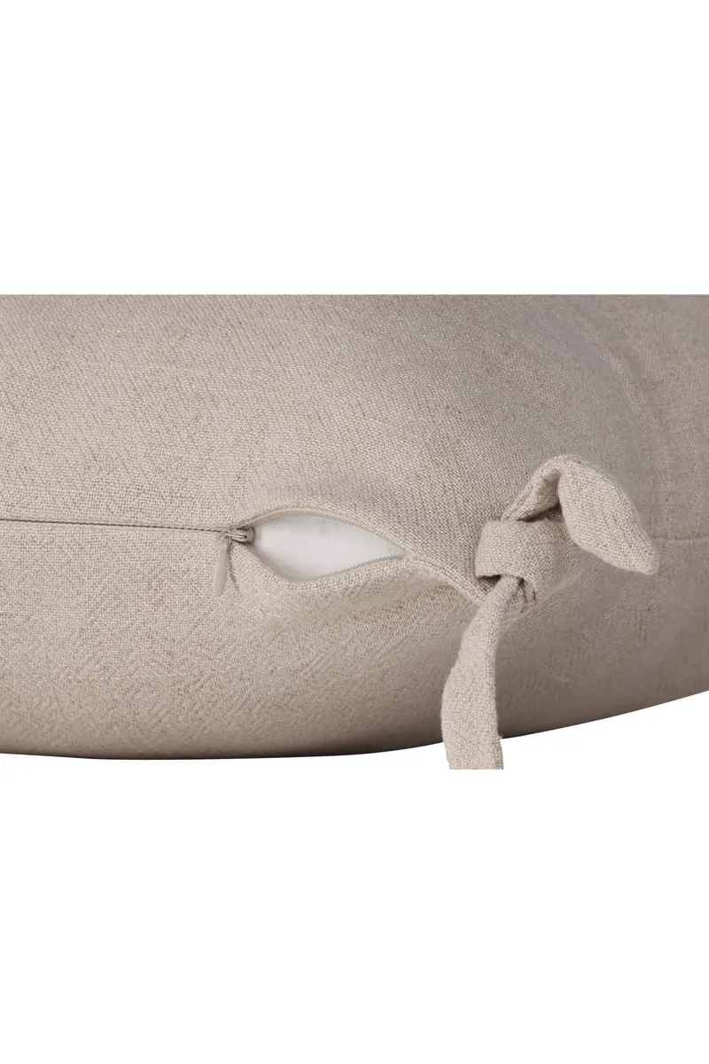 Nora Kissenbezug mit geknoteten Zierbändern an den Ecken in 40 × 40 cm, Beige, Ansicht 3