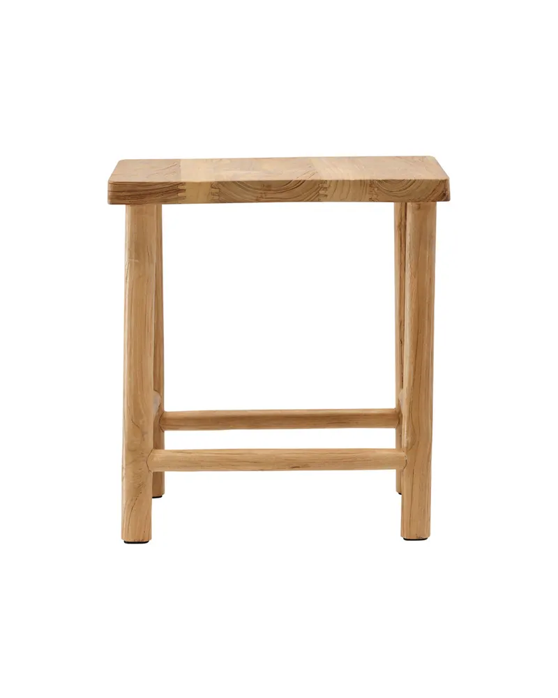Noster Hocker aus Teak mit Fußstreben, Ansicht 10