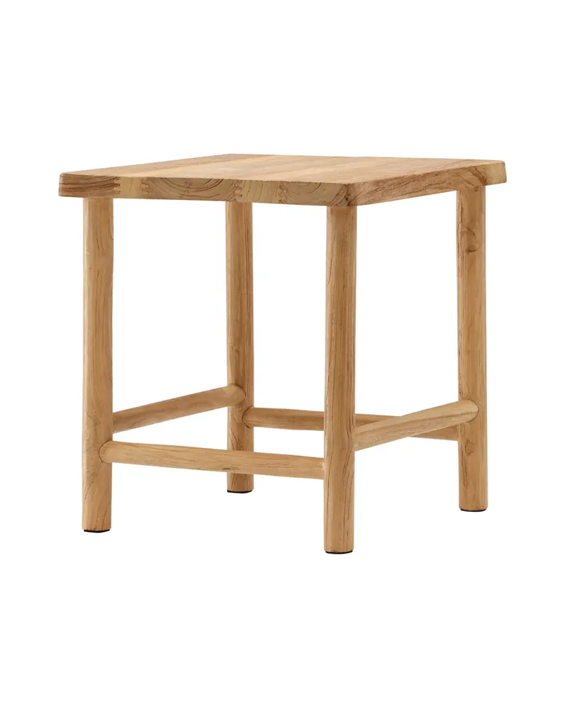 Noster Hocker aus Teak mit Fußstreben, Ansicht 11