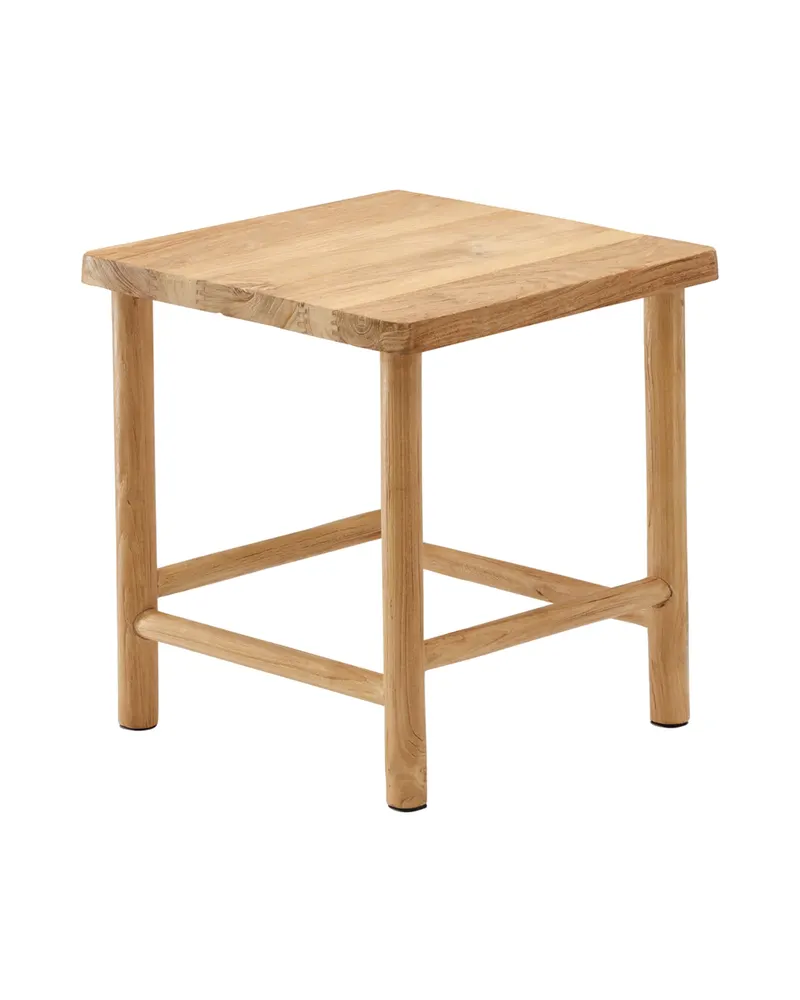 Noster Hocker aus Teak mit Fußstreben, Ansicht 13