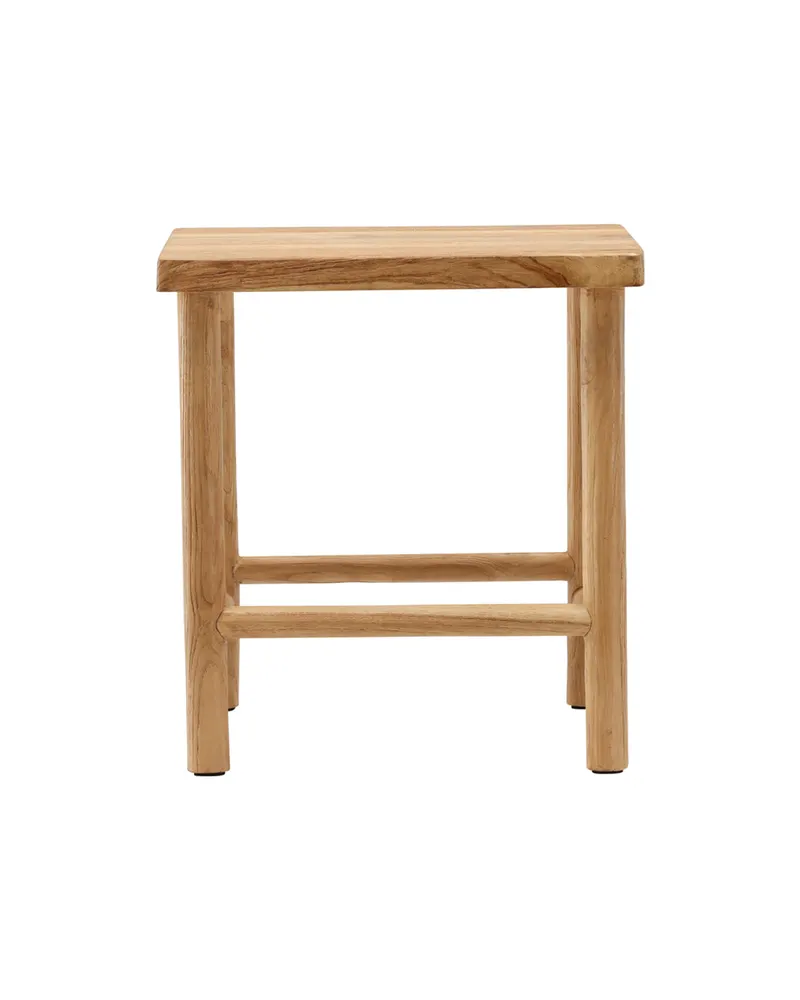 Noster Hocker aus Teak mit Fußstreben, Ansicht 3