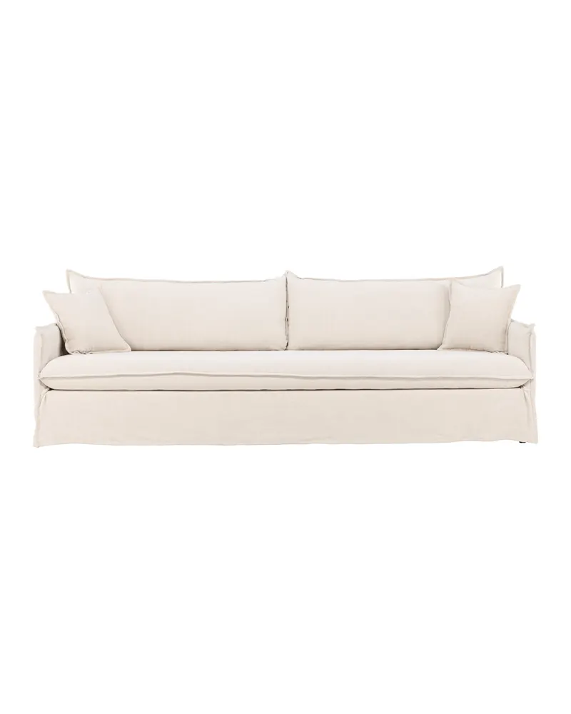 Nova 4-Sitzer-Sofa in Beige mit abnehmbarem Bezug, 275 cm, Beige, Schwarz