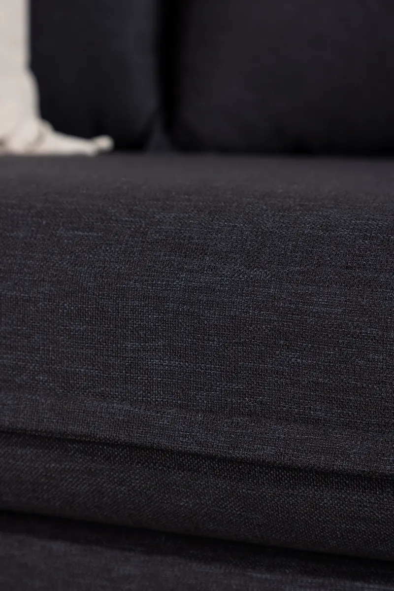 Nova 3-Sitzer-Sofa mit abnehmbarem Bezug in Schwarz, im Wohnraum, Ansicht 5