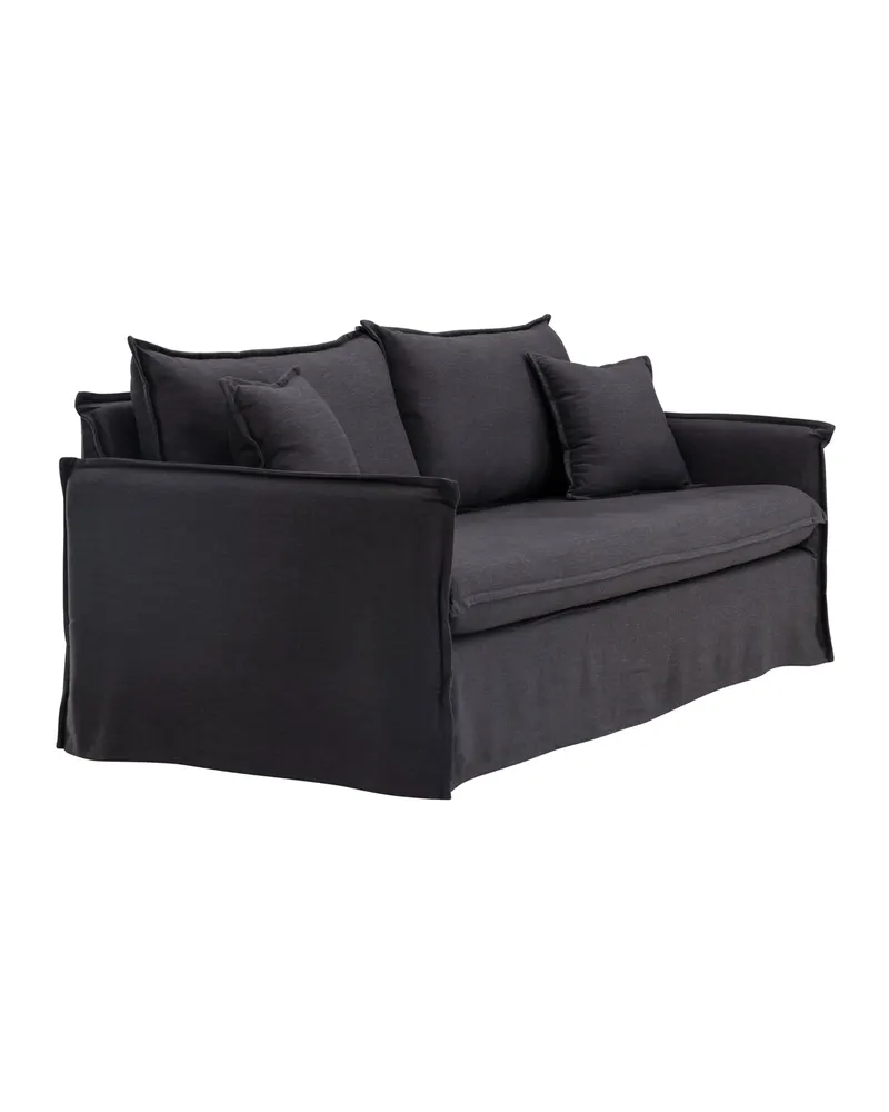 Nova 3-Sitzer-Sofa mit abnehmbarem Bezug in Schwarz, Ansicht 3
