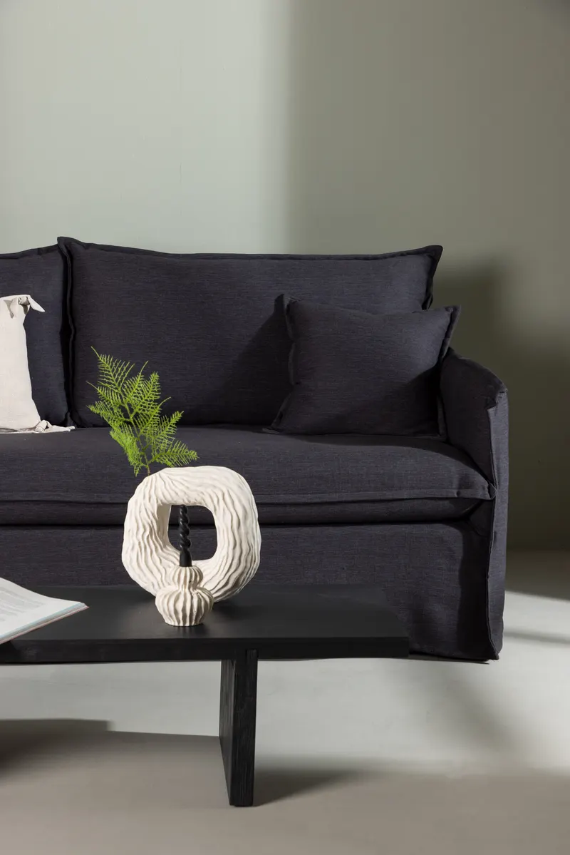 Nova 3-Sitzer-Sofa mit abnehmbarem Bezug in Schwarz, im Wohnraum, Ansicht 3