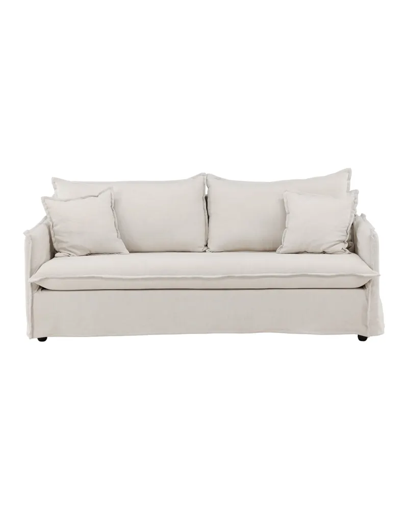 Nova 3-Sitzer-Sofa mit abnehmbarem Bezug in Leinenoptik, Schwarz