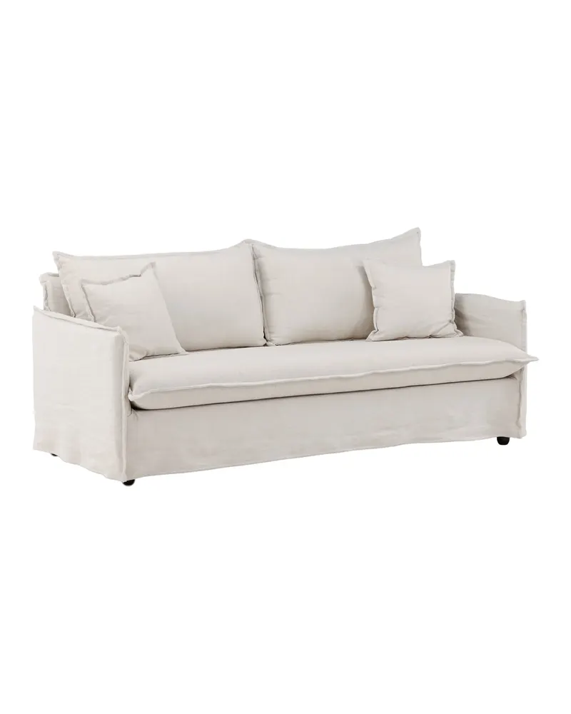 Nova 3-Sitzer-Sofa mit abnehmbarem Bezug in Beige, Gestell Schwarz, Ansicht 10