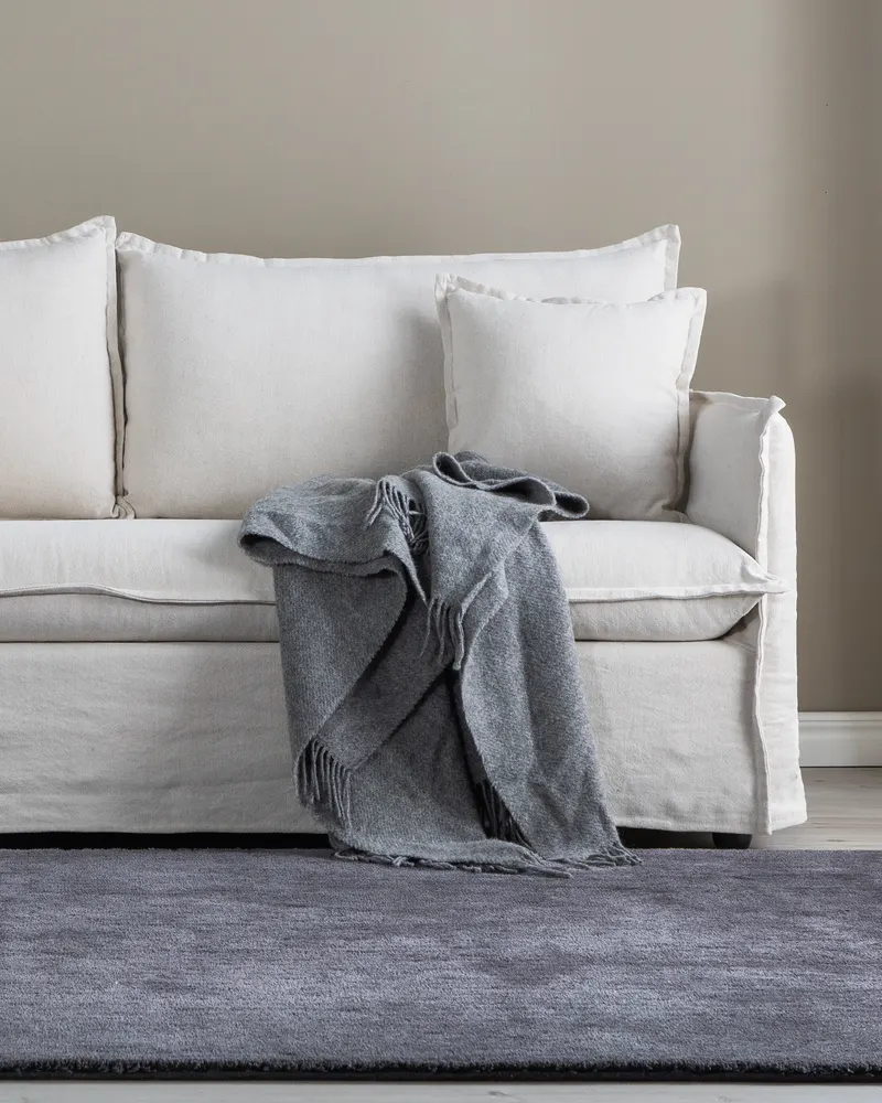 Nova 3-Sitzer-Sofa mit abnehmbarem Bezug in Beige, Gestell Schwarz, im Wohnraum, Ansicht 1