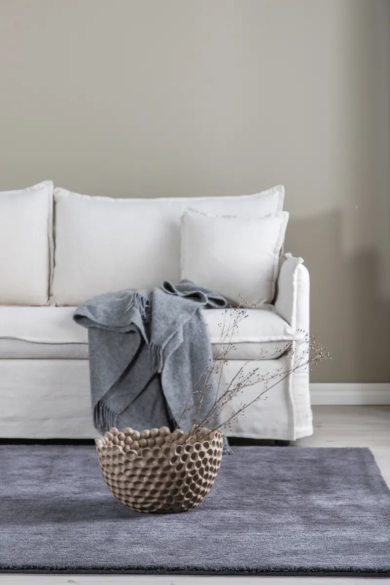 Nova 3-Sitzer-Sofa mit abnehmbarem Bezug in Beige, Gestell Schwarz, im Wohnraum, Ansicht 3