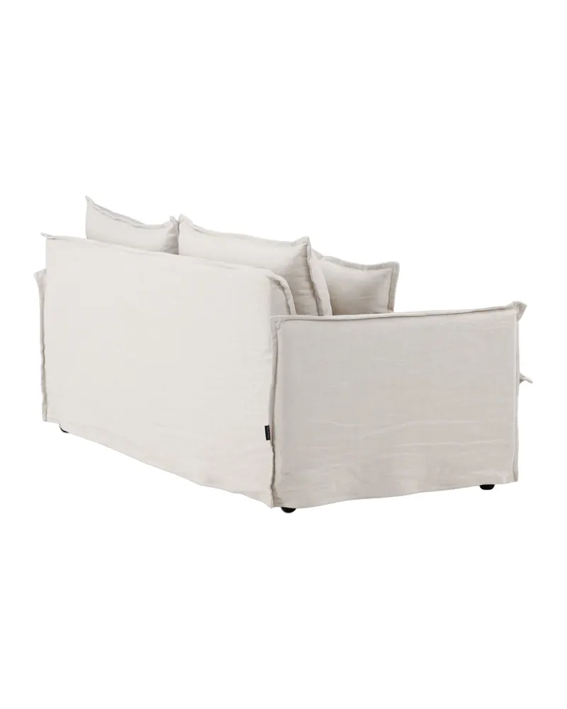 Nova 3-Sitzer-Sofa mit abnehmbarem Bezug in Beige, Gestell Schwarz, Ansicht 12
