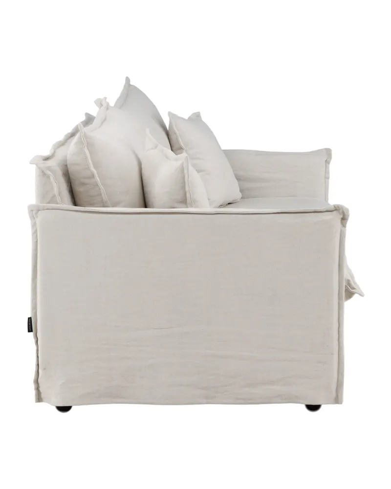 Nova 3-Sitzer-Sofa mit abnehmbarem Bezug in Beige, Gestell Schwarz, Ansicht 3