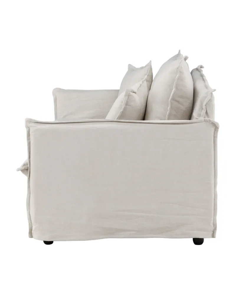 Nova 3-Sitzer-Sofa mit abnehmbarem Bezug in Beige, Gestell Schwarz, Ansicht 4
